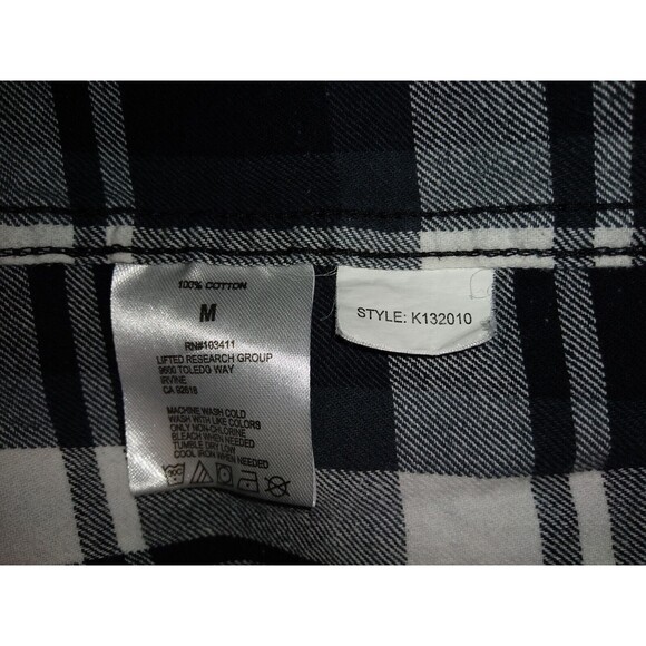 LRG Lifted Research Group Shirt Mens Medium Plaid Flannel Long Sleeve Button Up - Picture 6 of 7